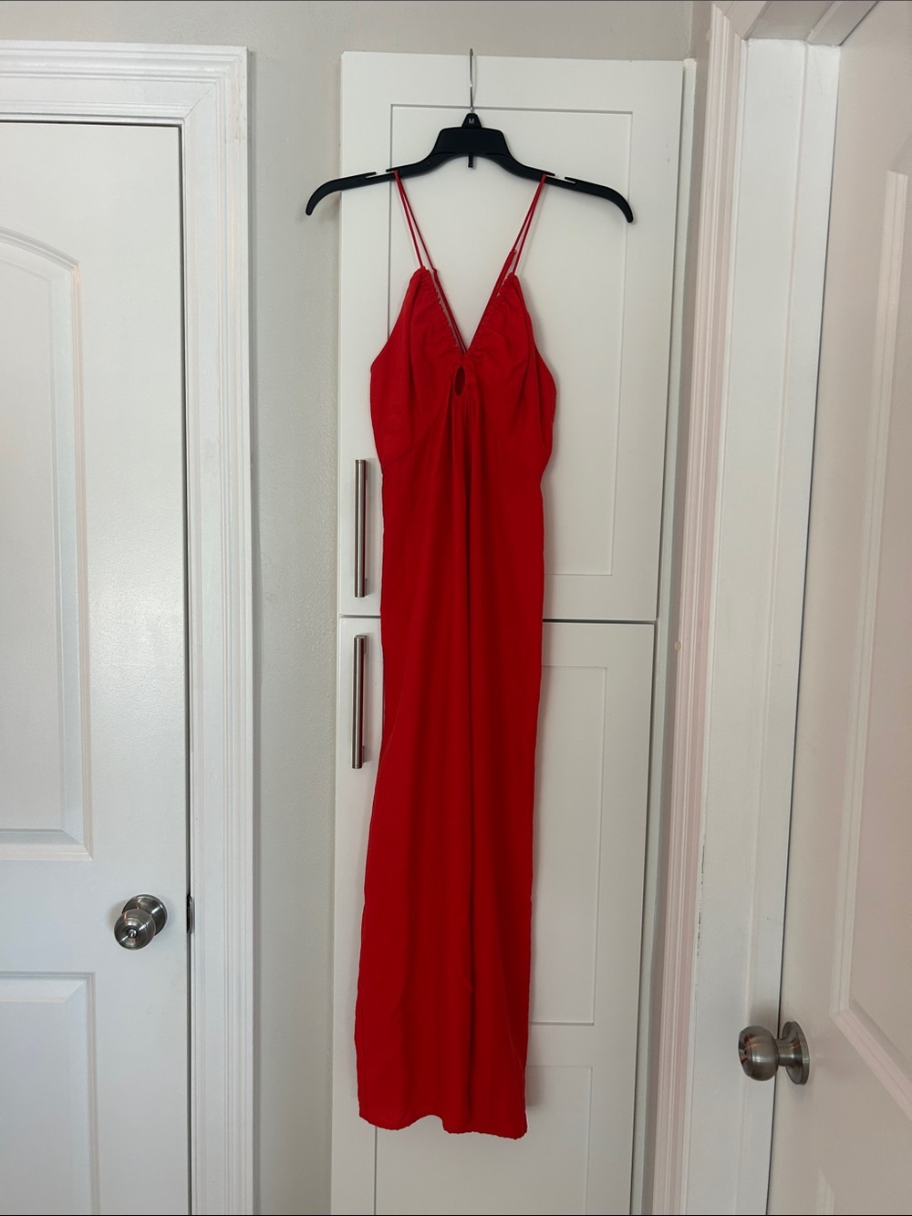 H&M Orange Maxi Slip Dress with Double Spaghetti Straps